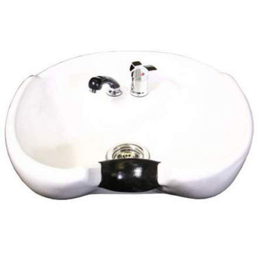 Beatrice Shampoo Chair Station - Black/White/White by Deco Salon Furniture