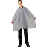 Betty Dain Classic Seersucker Barber Cape - Black with White Stripes / 45"W x 60"L