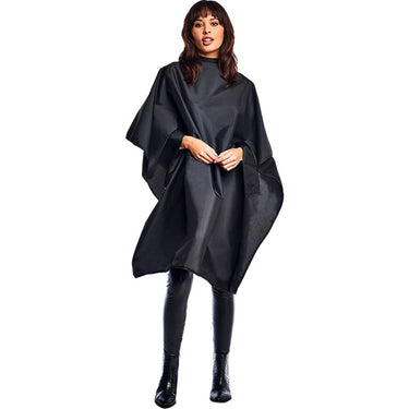 Betty Dain Hands Free All Purpose Cape / Waterproof Coating - Bleach-Proof - Chemical-Proof - Snap Closure - BLACK / 45"W X 58"L