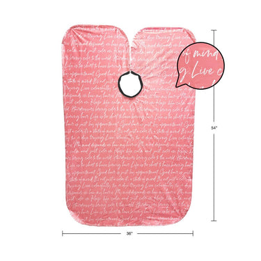 Betty Dain Secret Messages Shampoo Cape - ROSE / 36" W x 54" L