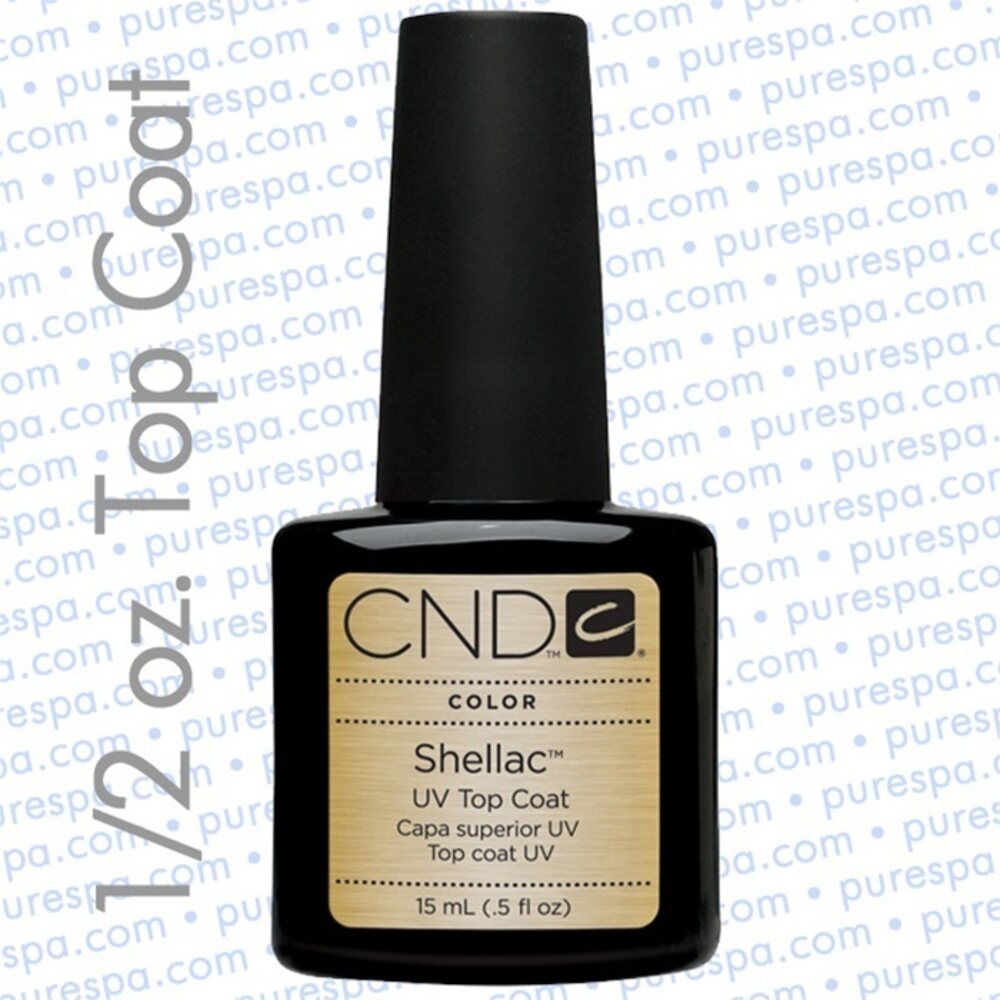 BIGGER SIZE! CND Shellac Top Coat / 0.50 oz. - 15 mL.- The 14 Day Mani ...