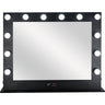 Black 12 Dimmable LED Light Metal Body And Glass Base Hollywood XL Vanity Mirror With Bluetooth, USB, Speakers And Mp3 by TruCase