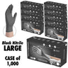 Black Nitrile Disposable Exam Gloves - LARGE / Black Color / 4 Mil Thickness / 100 per Box / Case of 10 Boxes = 1,000 Gloves