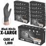 Black Nitrile Disposable Exam Gloves - X-LARGE / Black Color / 4 Mil Thickness / 100 per Box / Case of 10 Boxes = 1,000 Gloves