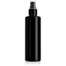Black Plastic Cylinder Bottle With Fine Mist Sprayer and Clear Cap / 8.33 oz. - 250 mL. - Case of 80 Bottles
