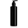 Black Plastic Cylinder Bottle with Lotion Pump / 8.33 oz. - 250 mL. - Case of 80 Bottles