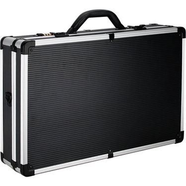 Black Stripe Professional Barber Portable Travel Case with Shears Holder And Clipper Pockets by TruCase