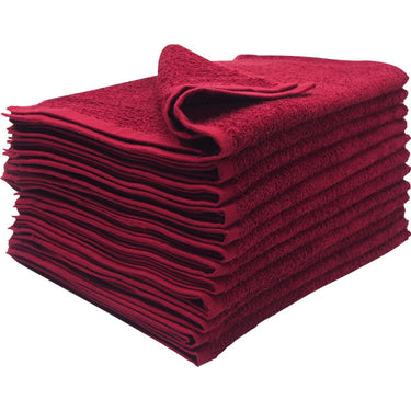 Bleach Shield Salon Towels - 100% Ring Spun Cotton - 16" x 26" - WINE / 12 Towels
