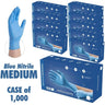 Blue Nitrile Disposable Gloves - MEDIUM / Blue Color / 3 Mil Thickness / 100 per Box / Case of 10 Boxes = 1,000 Gloves