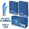 Blue Nitrile Disposable Gloves - X-SMALL / Blue Color / 3 Mil Thickness / 100 per Box / Case of 10 Boxes = 1,000 Gloves