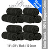 Boca Terry Magic Bleach Proof Spa-Salon Towels - 100% Ringspun Cotton - 16" x 28" - 392 GSM / Black / 12 Count