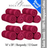 Boca Terry Magic Bleach Proof Spa-Salon Towels - 100% Ringspun Cotton - 16" x 28" - 392 GSM / Burgundy / 12 Count