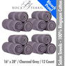 Boca Terry Magic Bleach Proof Spa-Salon Towels - 100% Ringspun Cotton - 16" x 28" - 392 GSM / Charcoal Grey / 12 Count