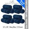 Boca Terry Magic Bleach Proof Spa-Salon Towels - 100% Ringspun Cotton - 16" x 28" - 392 GSM / Navy Blue / 12 Count