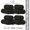 Boca Terry Spa-Salon Towels - 100% Ringspun Cotton - 16" x 27" - 373 GSM / Black / 12 Count