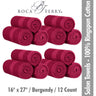 Boca Terry Spa-Salon Towels - 100% Ringspun Cotton - 16" x 27" - 373 GSM / Burgundy / 12 Count