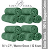 Boca Terry Spa-Salon Towels - 100% Ringspun Cotton - 16" x 27" - 373 GSM / Hunter Green / 12 Count