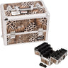 Brown Interchangeable 6-Tiers Extendable Tray Leopard Textured Printing Professional Aluminum Cosmetic Makeup Case With Dividers by TruCase