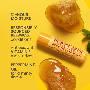 Burt's Bees Beeswax Lip Balm / 4 Count