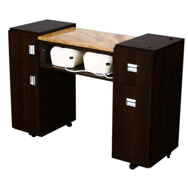 Canterbury A - Single Manicure Table - Half Marble Top by Deco Salon Furniture