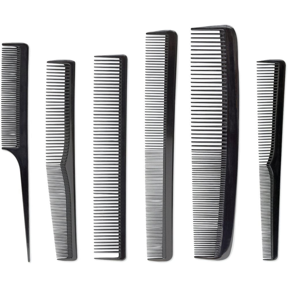 Crew Comb Master Carbon Comb Set - Heat Resistant / 6 Piece Set by Scalpmaster – Pure ...