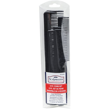 Carbon Comb Set - Heat Resistant / 6 Piece Set by Scalpmaster
