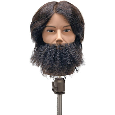 Carlos Curly Bearded Manikin - 6"-9" Brown 100% Human Hair by Celebrity