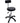 Celebrity - Round Stool with Backrest - Black Vinyl Upholstery + 5-Star Sturdy Base + 5 Strong Wheels - Hydraulic Height Adjusts 19-1/2" to 25"