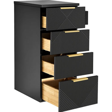 Celine Wall-Mount Styling Station Cabinet / Black by Deco Furniture