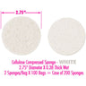 Cellulose Compressed Sponge - White - 2.75" Diameter X 0.38 Thick Wet / 2 Sponges Per Bag X 100 Bags = Case of 200 Sponges