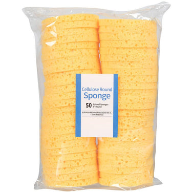 Cellulose Round Sponges - Yellow - 3" Diameter / 50 Count