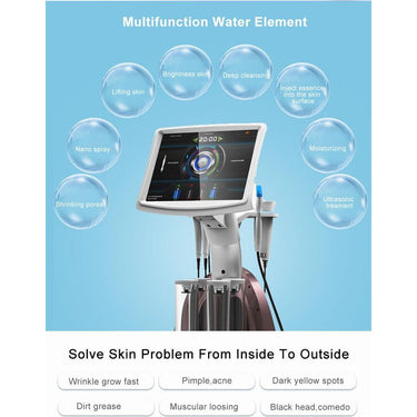 Charvi 5-in-1 Multifunction Machine / Hydro-Dermabrasion, Oxygen Jet-Peel, Radio Frequency, Ultrasonic, & Hot/Cold Hammer