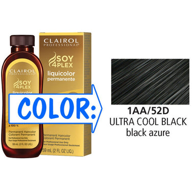 Clairol Professional Liquicolor Permanente - 1AA/52D Ultra Cool Black / 2 oz.