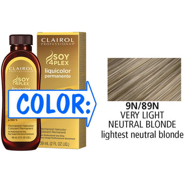 Clairol Professional Liquicolor Permanente - 9N/89N Very Light Neutral Blonde / 2 oz.