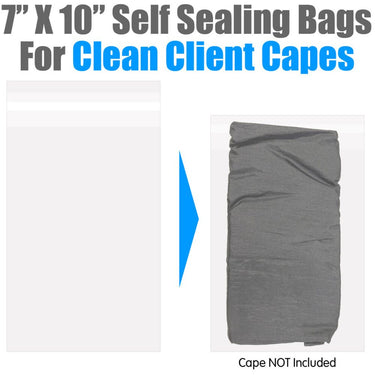 Clean Cape Bags - 7" X 10" Disposable Self Seal Bags - Give Your Salon Clients Peace of Mind! / 1,000 Count