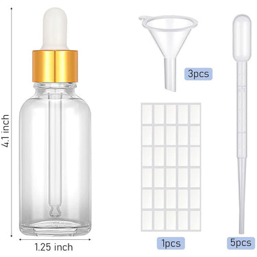 Clear 1 oz. Glass Dropper Bottles for Spa & Salon / Case of 100
