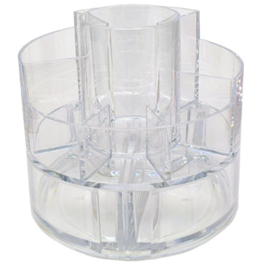 Clear Acrylic Cosmetic Organizer / 5.5"H x 6" Diameter Closed. 12.5" Wide When Open by Fantasea