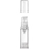 Clear Airless Bottle with Pump and Cap - 5 mL. Each / Case of 100 Bottles + Caps + Pumps