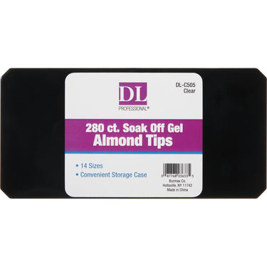 Clear Almond Gel Nail Tips - Soak-Off, 300-Piece Kit by DL Pro