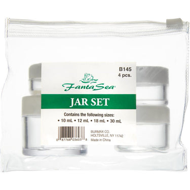 Clear Jars for Salon & Spa Professionals / Bag of 4 - 10 mL., 18 mL., 12 mL. and 30 mL. by Fantasea