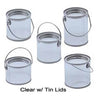Clear Pail with Tin Lid / 4" Diameter x 3" High / 48 Pack