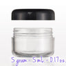 Clear Sample Jar with Black Cap - 5 gram - 5 mL. - 0.17 oz. / 200 per Bag X 3 Bags = 600 Assembled Sample Jars