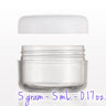 Clear Sample Jar with White Cap - 5 gram - 5 mL. - 0.17 oz. / 200 per Bag X 3 Bags = 600 Assembled Sample Jars