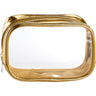 Clear Sided Metallic Cosmetic Bag - Gold - 6" x 2" x 3" / Pack of 24