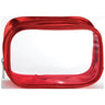 Clear Sided Metallic Cosmetic Bag - Red - 6" x 2" x 3" / Pack of 24