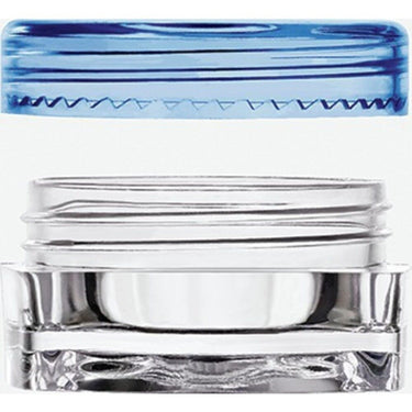 Clear Square Sample Jars with Blue Round Caps - 0.1 oz - 3 mL. / 500 Pack