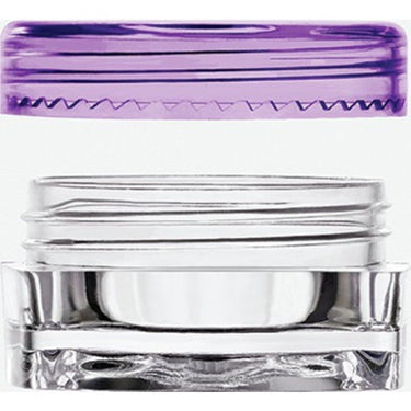Clear Square Sample Jars with Purple Round Caps - 0.1 oz - 3 mL. / 500 Pack