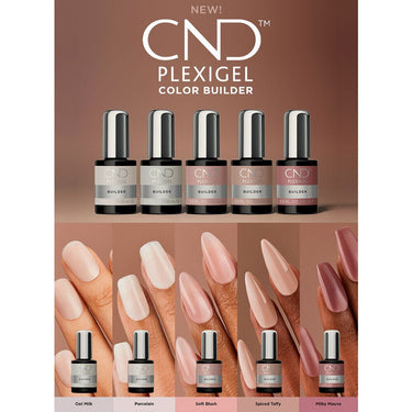 CND Plexigel - Color Builder - Porcelain / 0.5 oz. - 15 mL. - Part of the PlexiGel Brush-in-a-Bottle Gel Nail Enhancement System