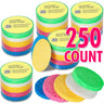 Compressed Facial Sponges - 5-COLORS - 100% Natural Cosmetic Spa Sponges for Facial Cleansing, Exfoliating Mask, Makeup Removal - Each Sponge is 2.8" Diameter When Hydrated / 250 MEGA PACK