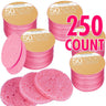 Compressed Facial Sponges - PINK - 100% Natural Cosmetic Spa Sponges for Facial Cleansing, Exfoliating Mask, Makeup Removal - Each Sponge is 2.8" Diameter When Hydrated / 250 MEGA PACK